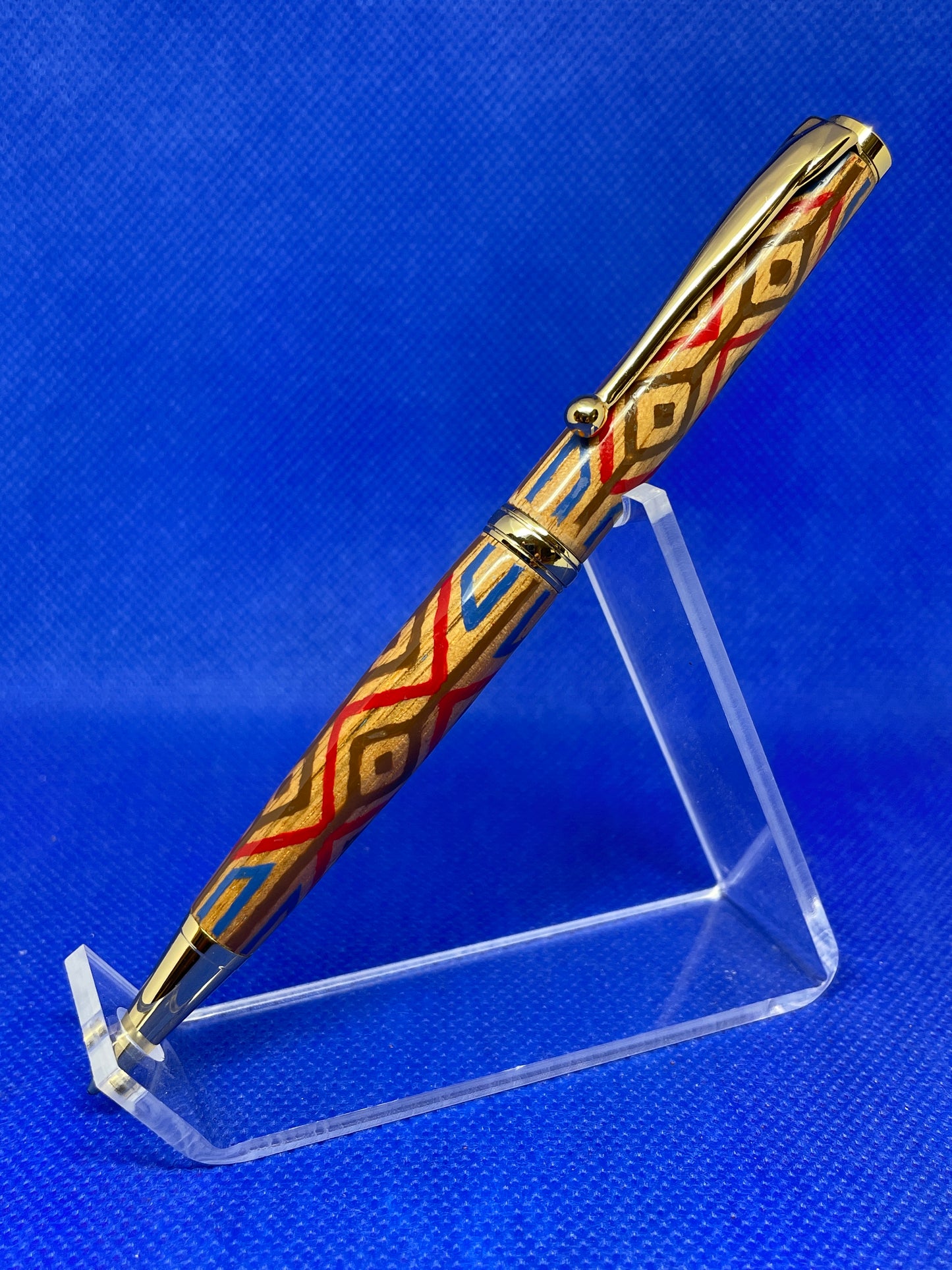 Hand Painted Geometric Ballpoint Pen