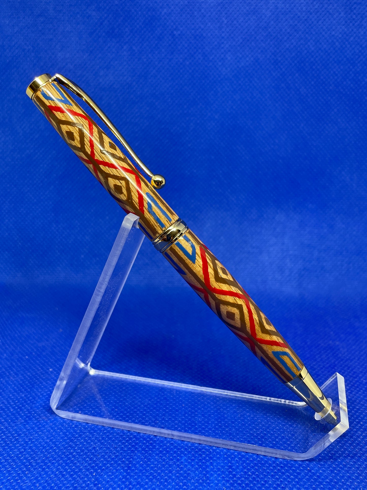 Hand Painted Geometric Ballpoint Pen