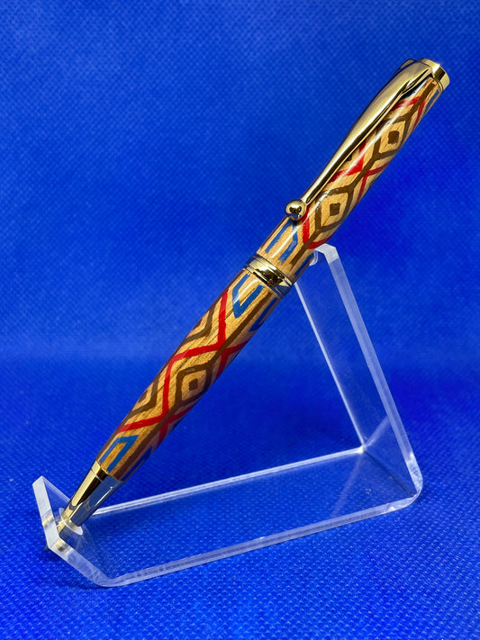 Hand Painted Geometric Ballpoint Pen